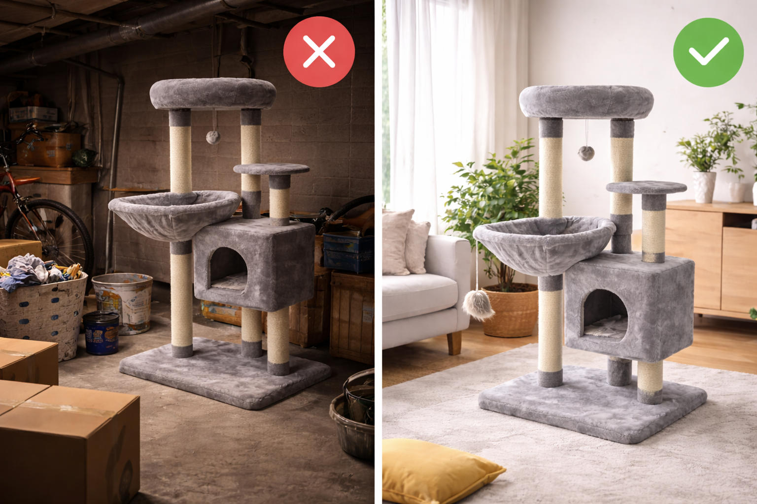 Quel est le meilleur endroit pour installer un arbre à chat ? Image