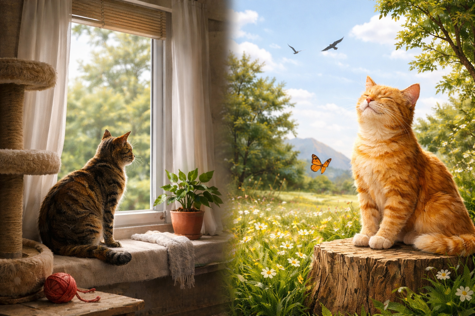 Est-ce qu'un chat est plus heureux dehors ? Image