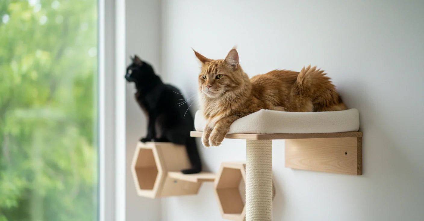 Arbre à Chat Mural : Solutions Gain de Place Innovantes pour Petits Espaces Image