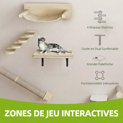 Parcours Mural Complet "L'Alpiniste" - 7 Modules en Bois Massif & Sisal