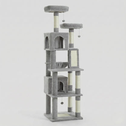 Arbre à Chat XXL 180 cm "Le Panoramique" - Double Perchoir & 2 Niches