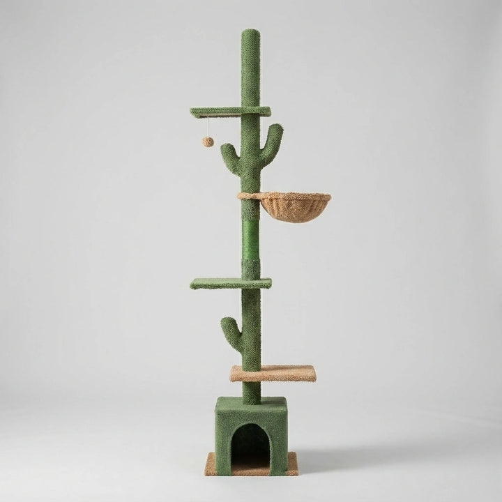 Arbre à Chat Cactus "Sky Pillar" - Fixation Plafond & Télescopique (242-275cm)