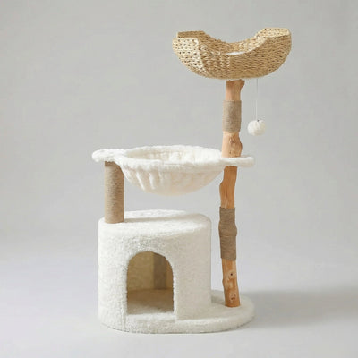 Arbre à Chat Bois & Rotin Le Naturaliste 102cm
