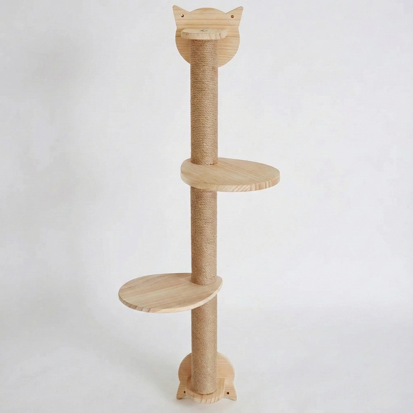 Arbre à Chat Mural "Vertical Wood" 105 cm - Poteau Griffoir & Plateformes Pivotantes