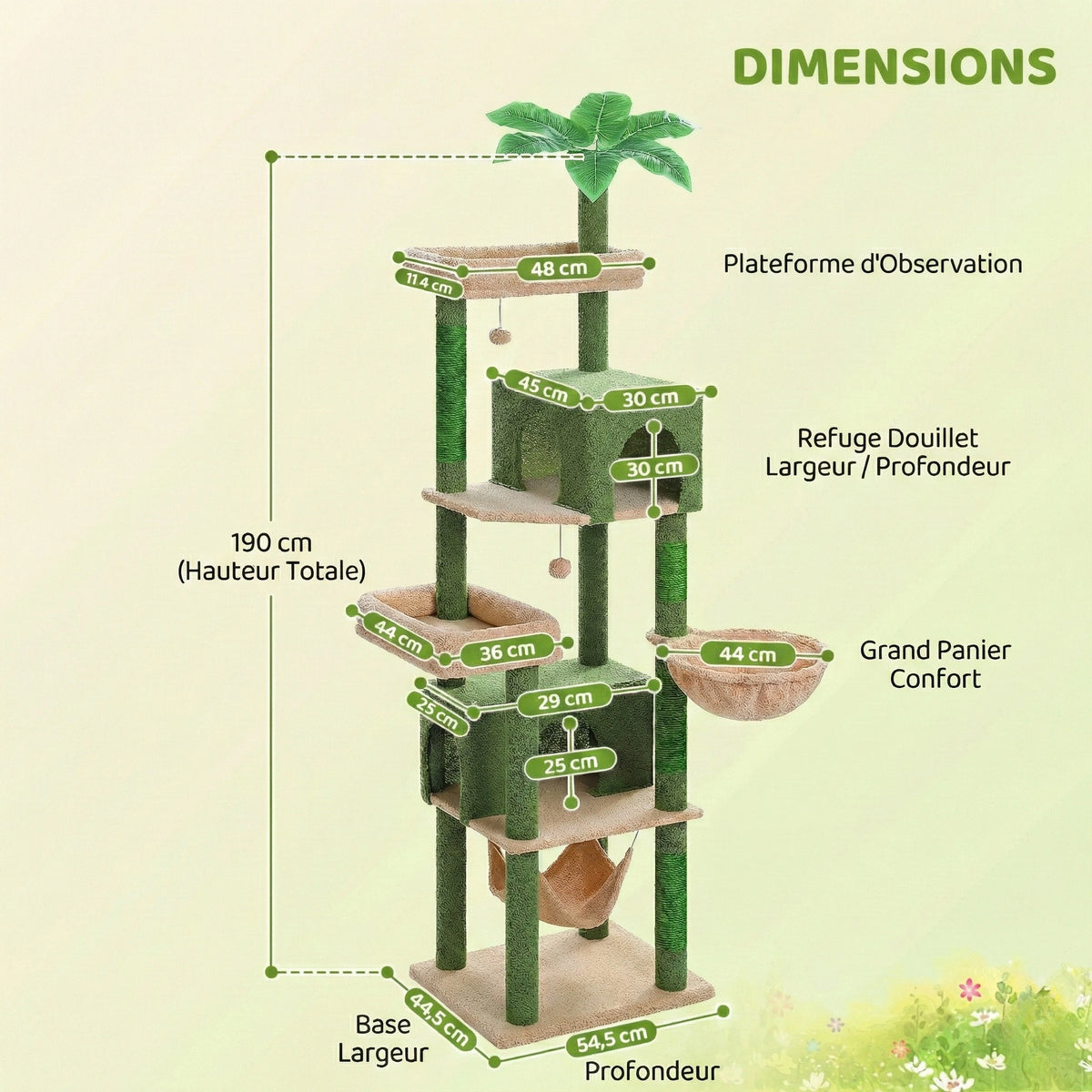 Arbre à Chat "Woodland" - Gratte-Ciel Forestier (190 cm)