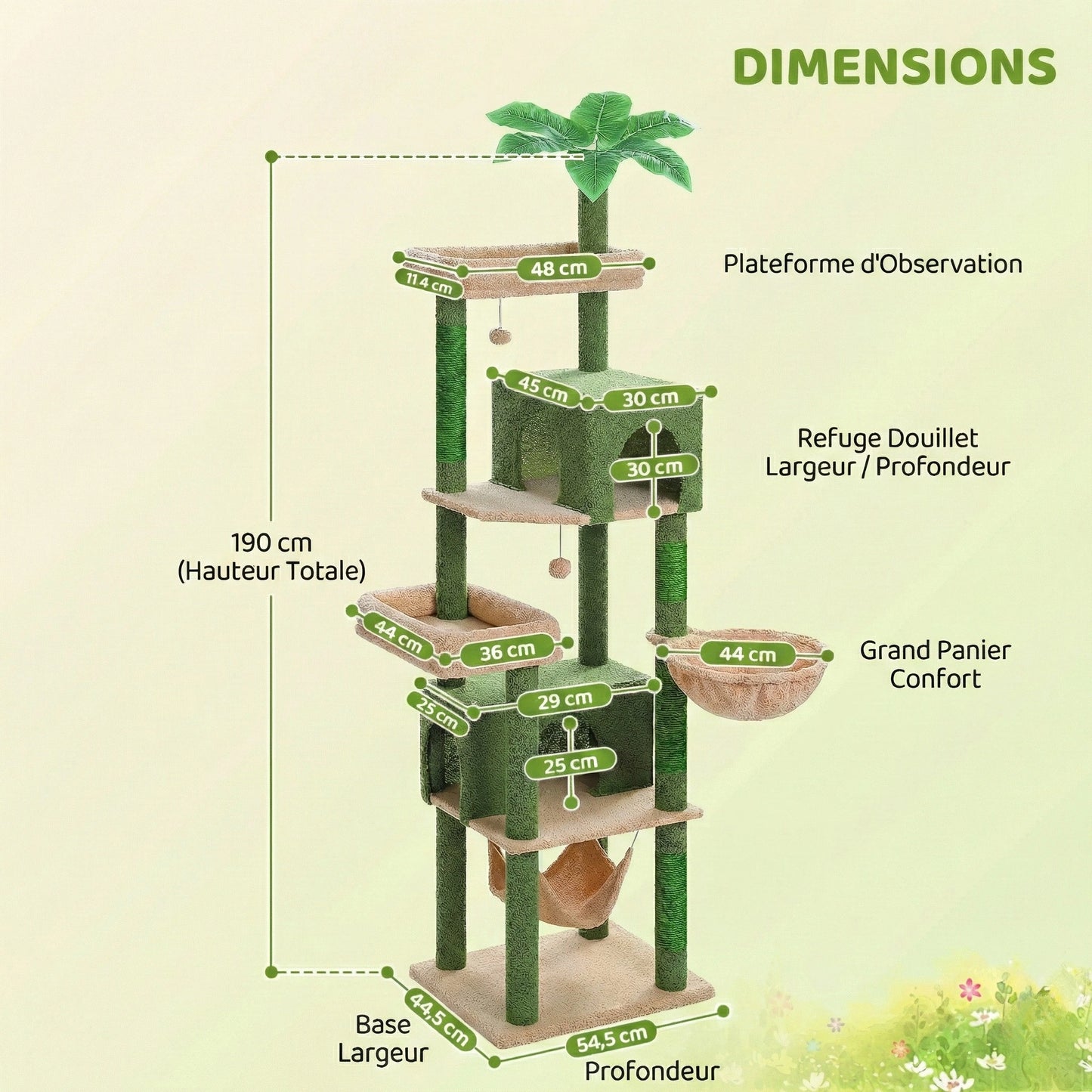 Arbre à Chat "Woodland" - Gratte-Ciel Forestier (190 cm)