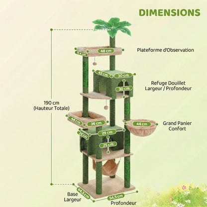 Arbre à Chat "Woodland" - Gratte-Ciel Forestier (190 cm)