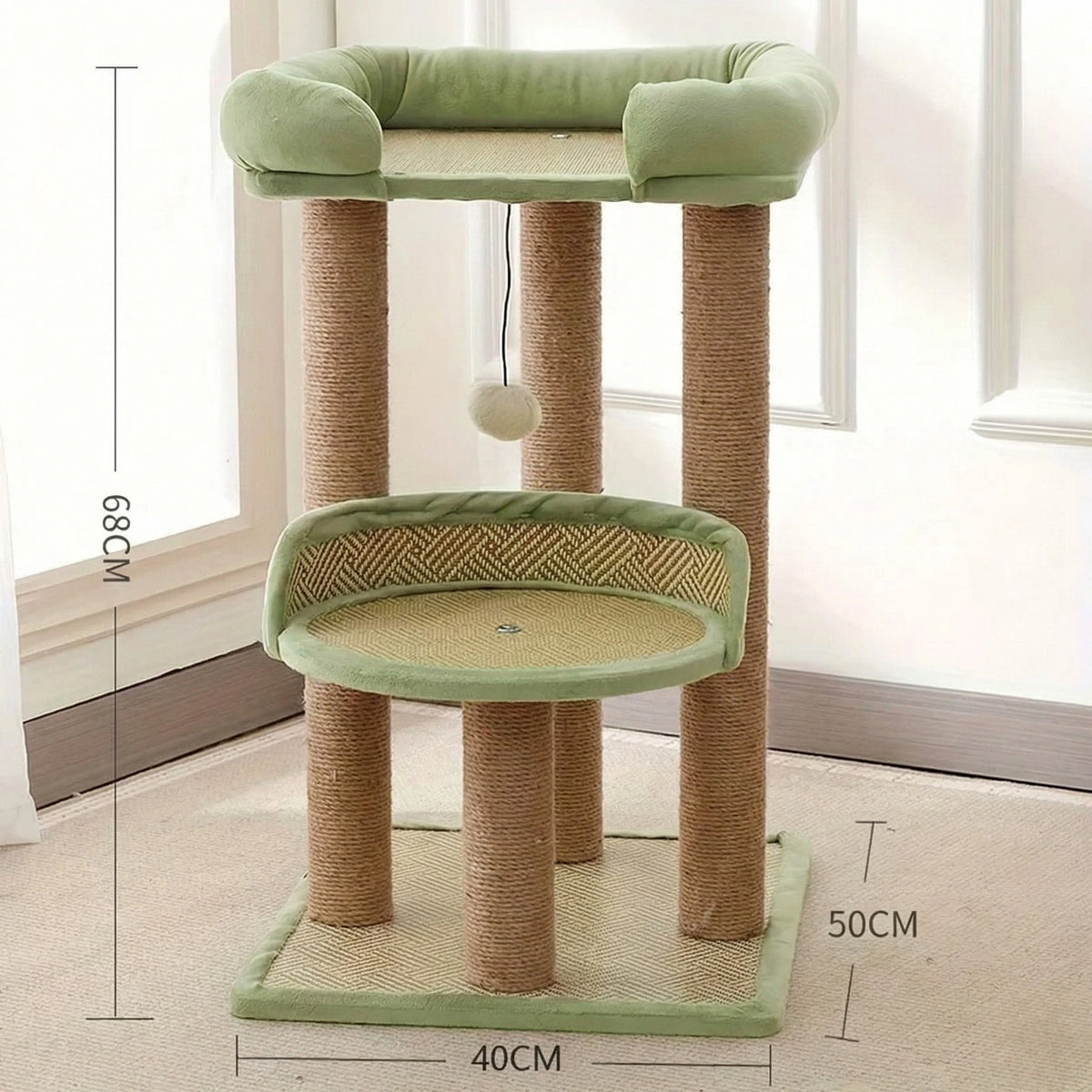 Arbre à Chat "Le Rafraîchissant" - Tissage Anti-Poils & Base 4 Piliers