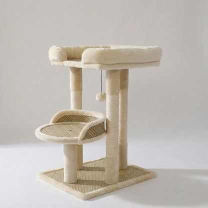 Arbre à Chat "Le Rafraîchissant" - Tissage Anti-Poils & Base 4 Piliers