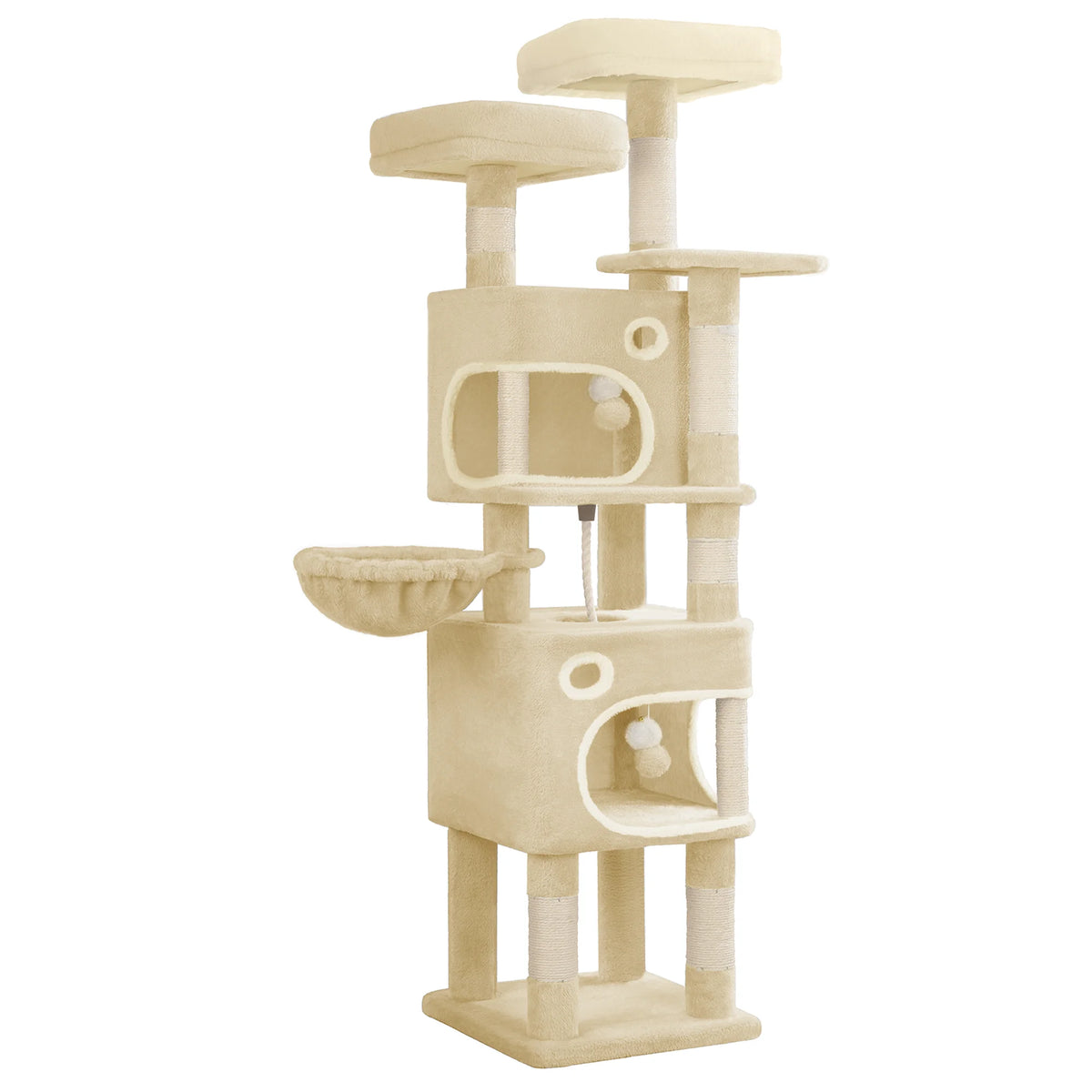 Arbre à Chat "La Citadelle" - Multi-Niveaux & Double Condos (159 cm)