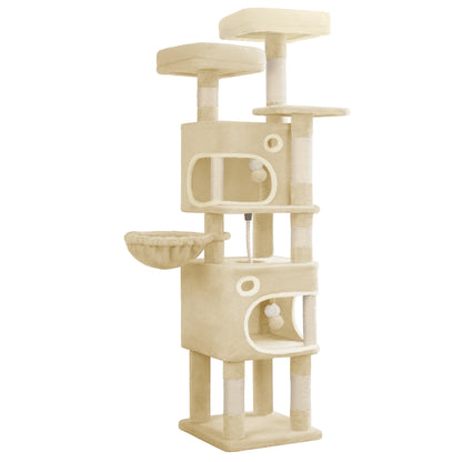Arbre à Chat "La Citadelle" - Multi-Niveaux & Double Condos (159 cm)