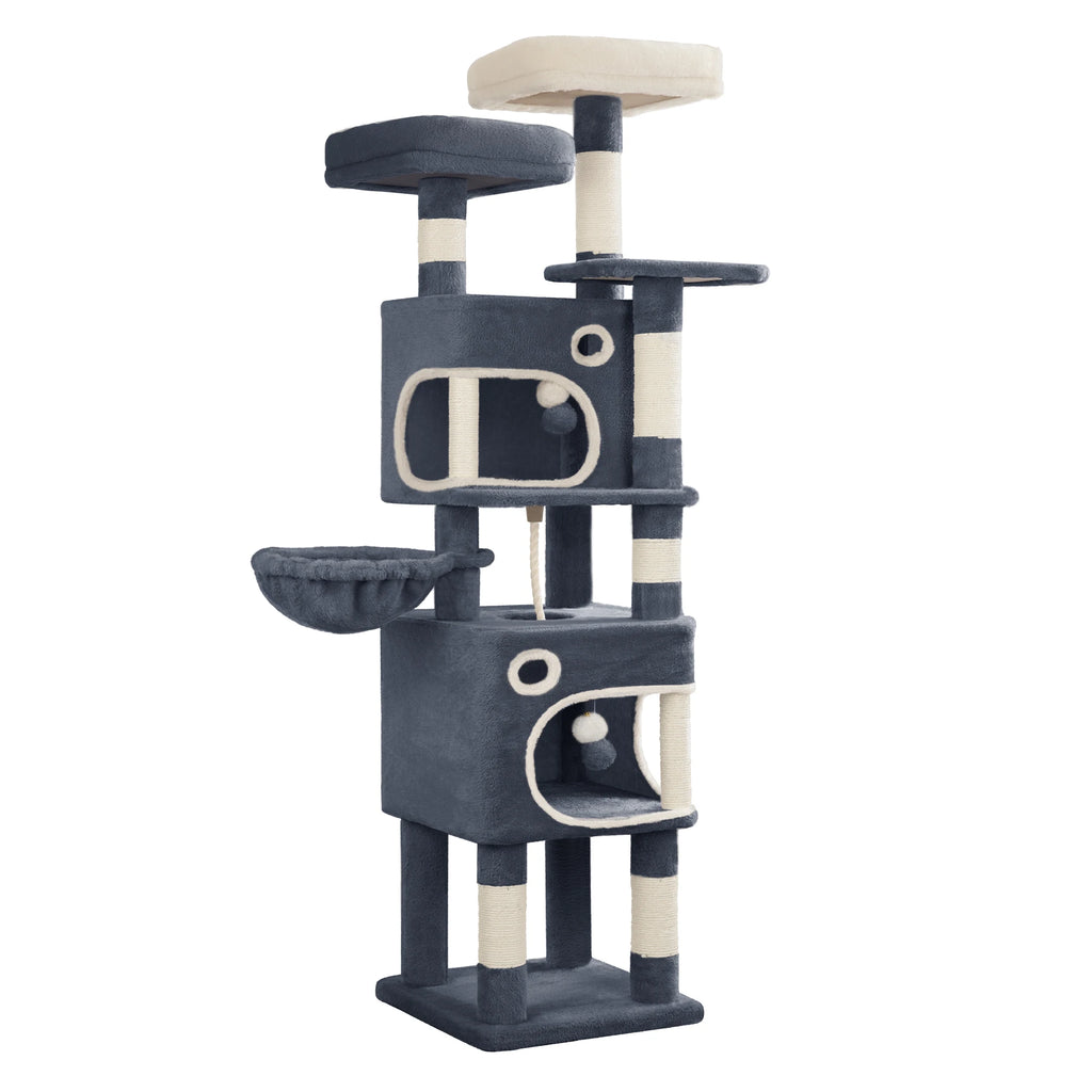 Arbre à Chat "La Citadelle" - Multi-Niveaux & Double Condos (159 cm)