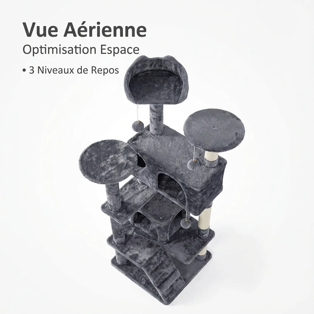 Arbre à Chat "Le Manoir" - Rampe d'Accès & Double Niche