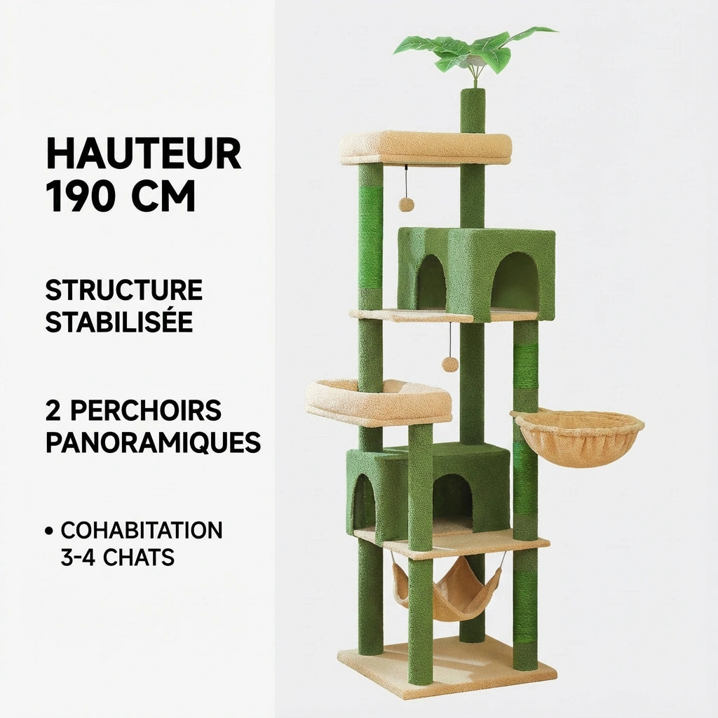 Arbre à Chat "Woodland" - Gratte-Ciel Forestier (190 cm)