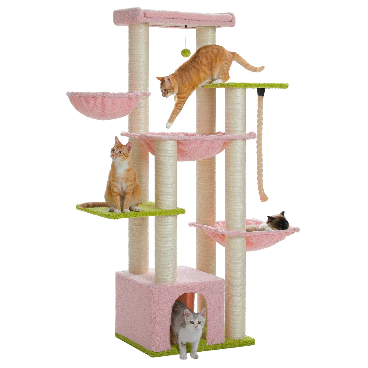 Arbre à Chat XXL 170 cm "Le Bastion" - Base Renforcée (24kg) & 3 Hamacs Acier
