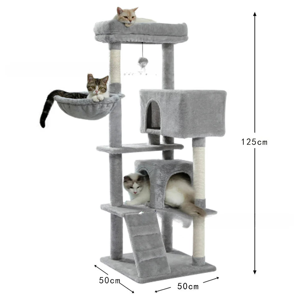 Arbre à Chat XXL 180 cm "Le Panoramique" - Double Perchoir & 2 Niches