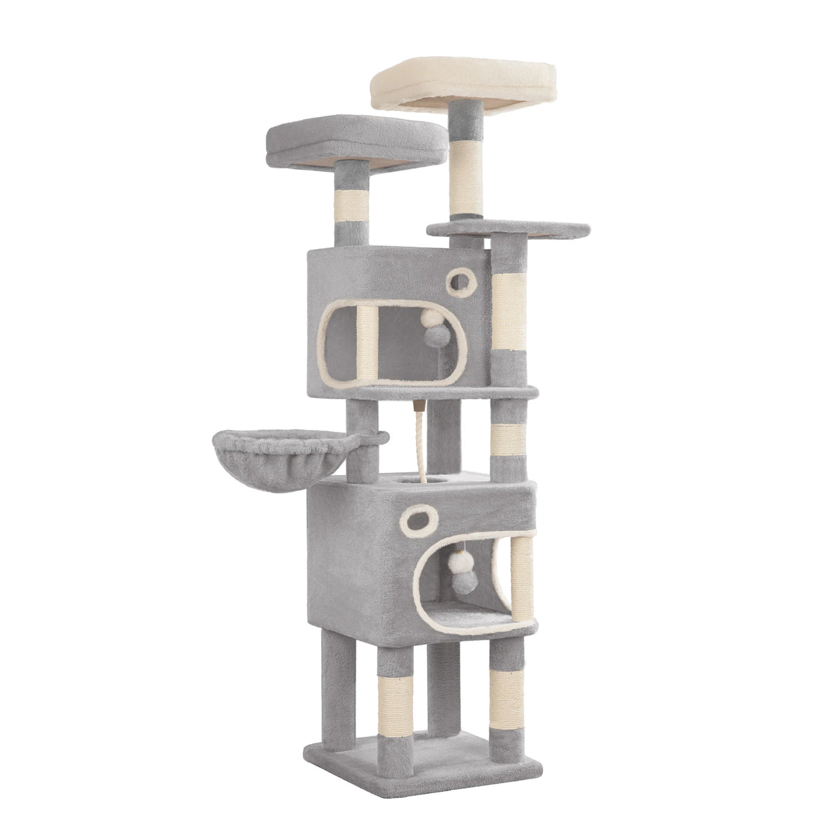 Arbre à Chat "La Citadelle" - Multi-Niveaux & Double Condos (159 cm)