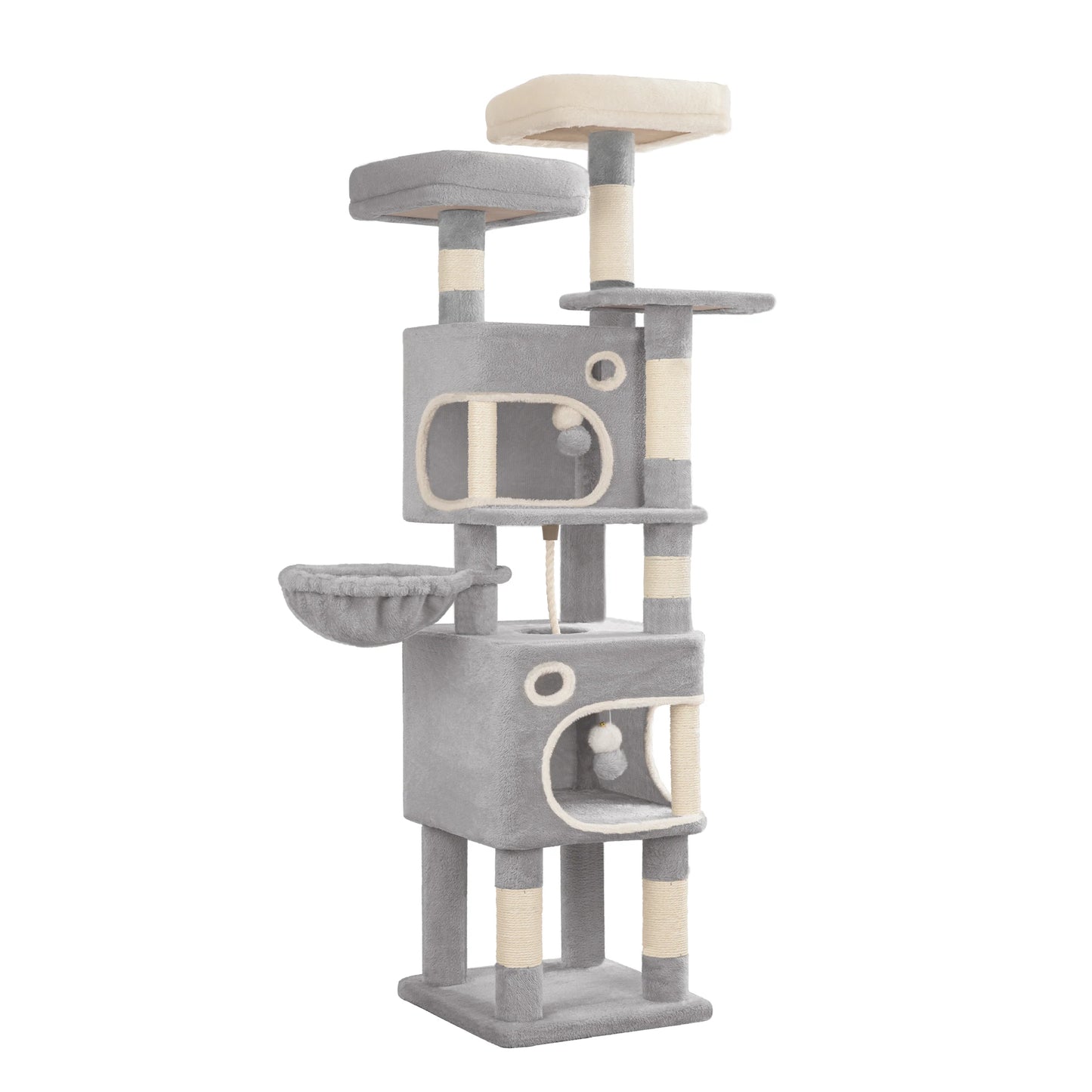 Arbre à Chat "La Citadelle" - Multi-Niveaux & Double Condos (159 cm)