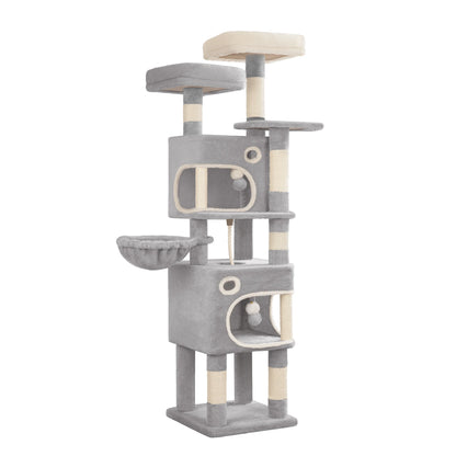 Arbre à Chat "La Citadelle" - Multi-Niveaux & Double Condos (159 cm)
