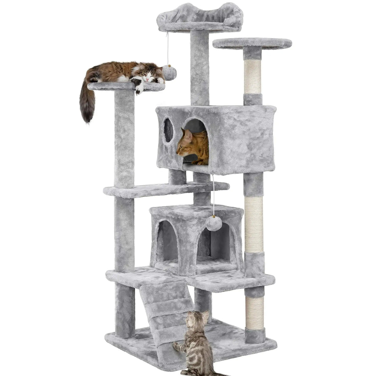 Arbre à Chat XXL 180 cm "Le Panoramique" - Double Perchoir & 2 Niches