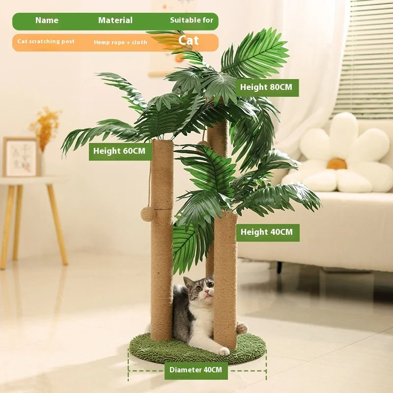 Arbre à Chat Plante "Le Tropical" - Griffoir Design (Feuillage & Sisal)