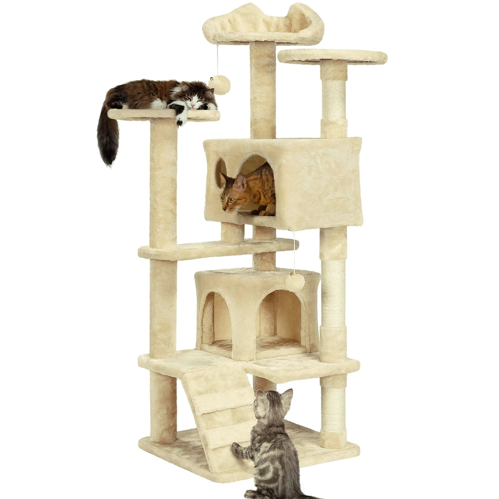 Arbre à Chat XXL 180 cm "Le Panoramique" - Double Perchoir & 2 Niches