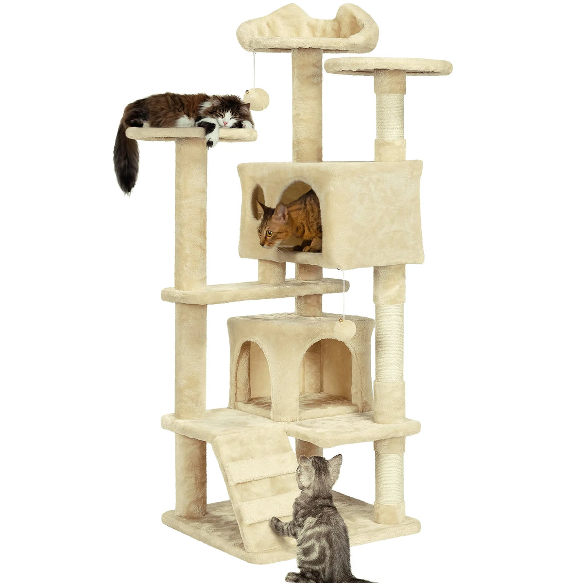 Arbre à Chat XXL 180 cm "Le Panoramique" - Double Perchoir & 2 Niches
