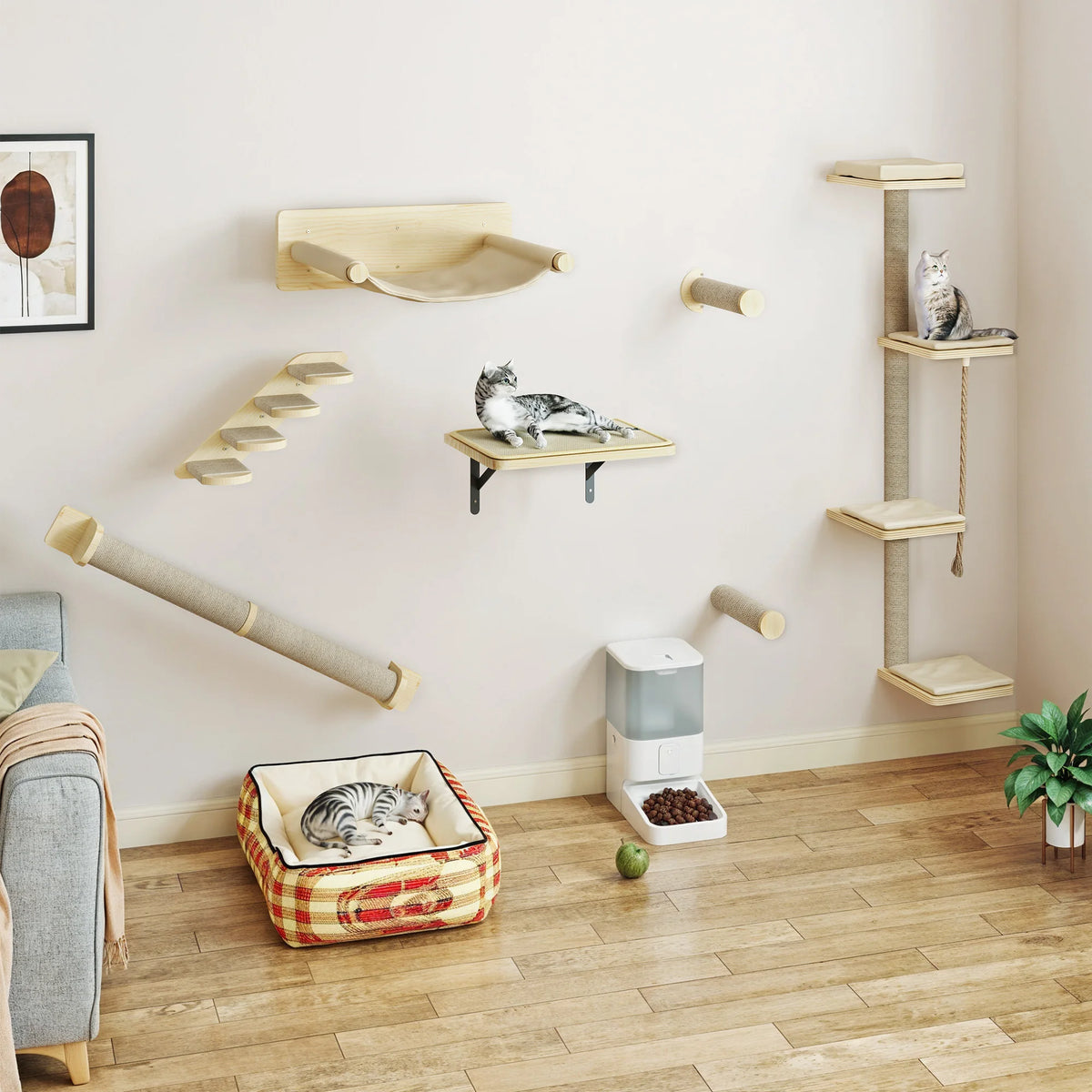 Parcours Mural Complet "L'Alpiniste" - 7 Modules en Bois Massif & Sisal
