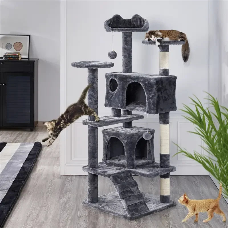 Arbre à Chat "Le Manoir" - Rampe d'Accès & Double Niche