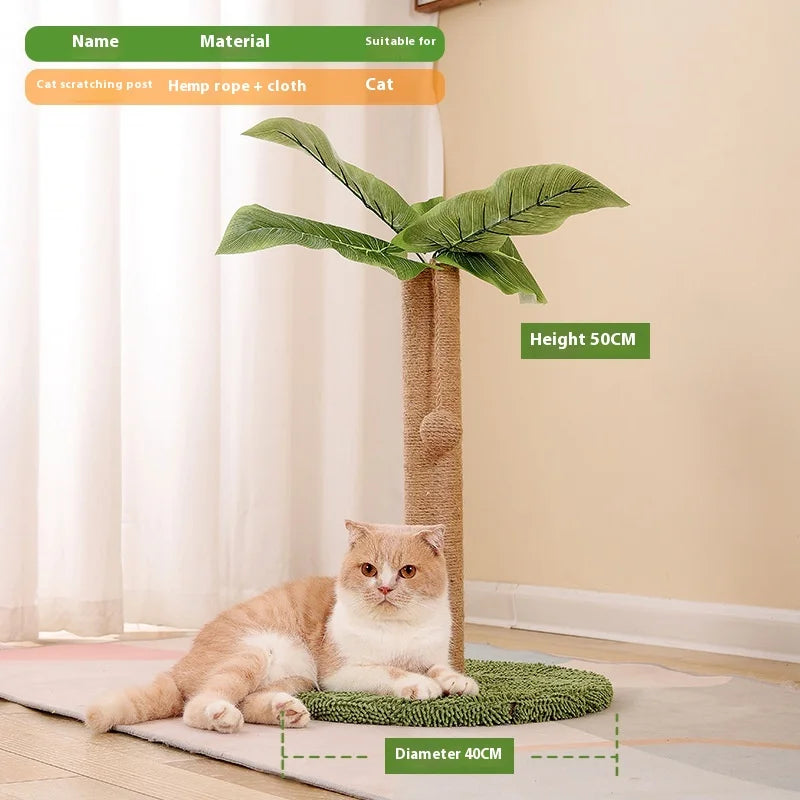 Arbre à Chat Plante "Le Tropical" - Griffoir Design (Feuillage & Sisal)