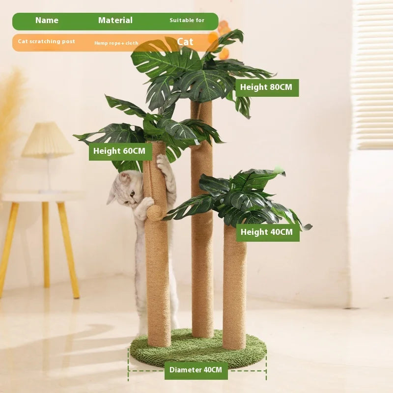 Arbre à Chat Plante "Le Tropical" - Griffoir Design (Feuillage & Sisal)