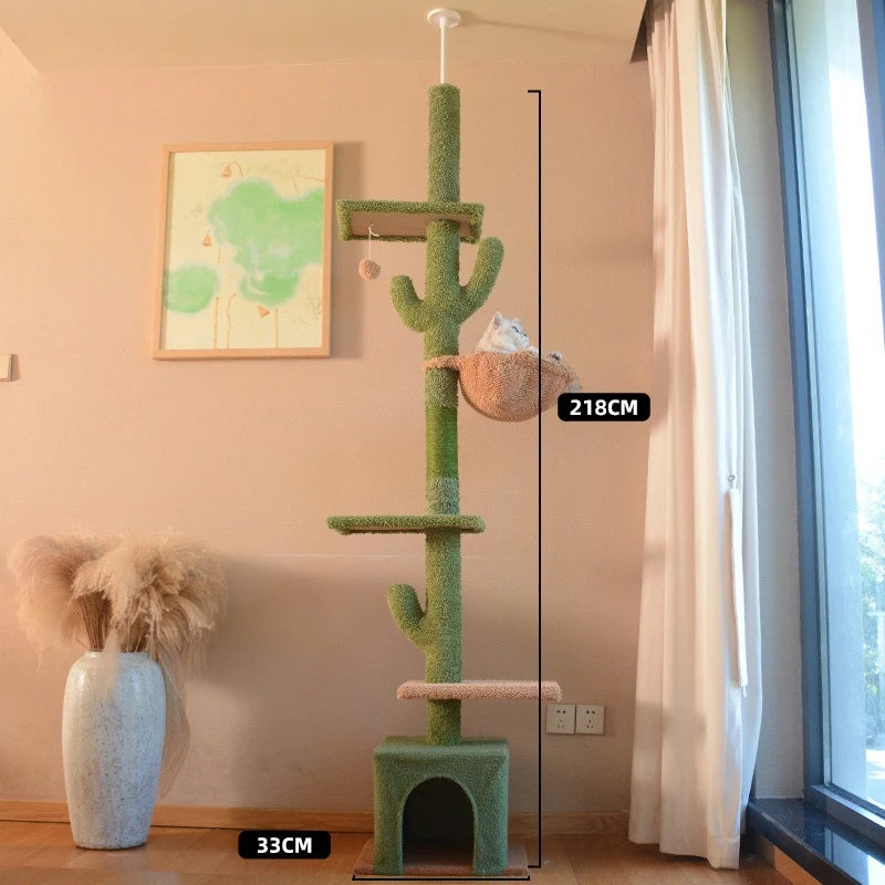 Arbre à Chat Cactus "Sky Pillar" - Fixation Plafond & Télescopique (242-275cm)