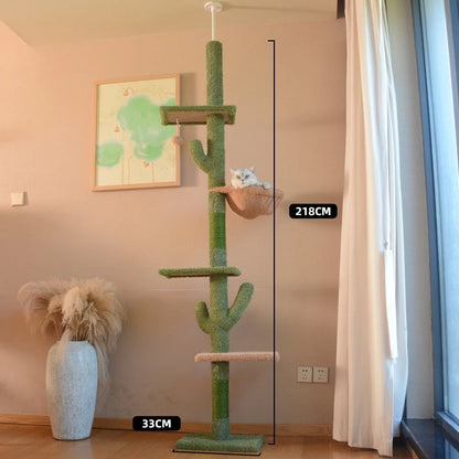 Arbre à Chat Cactus "Sky Pillar" - Fixation Plafond & Télescopique (242-275cm)