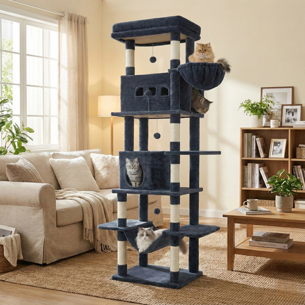 Arbre à Chat XXL pour Maine Coon & Multi-Chats 210 cm