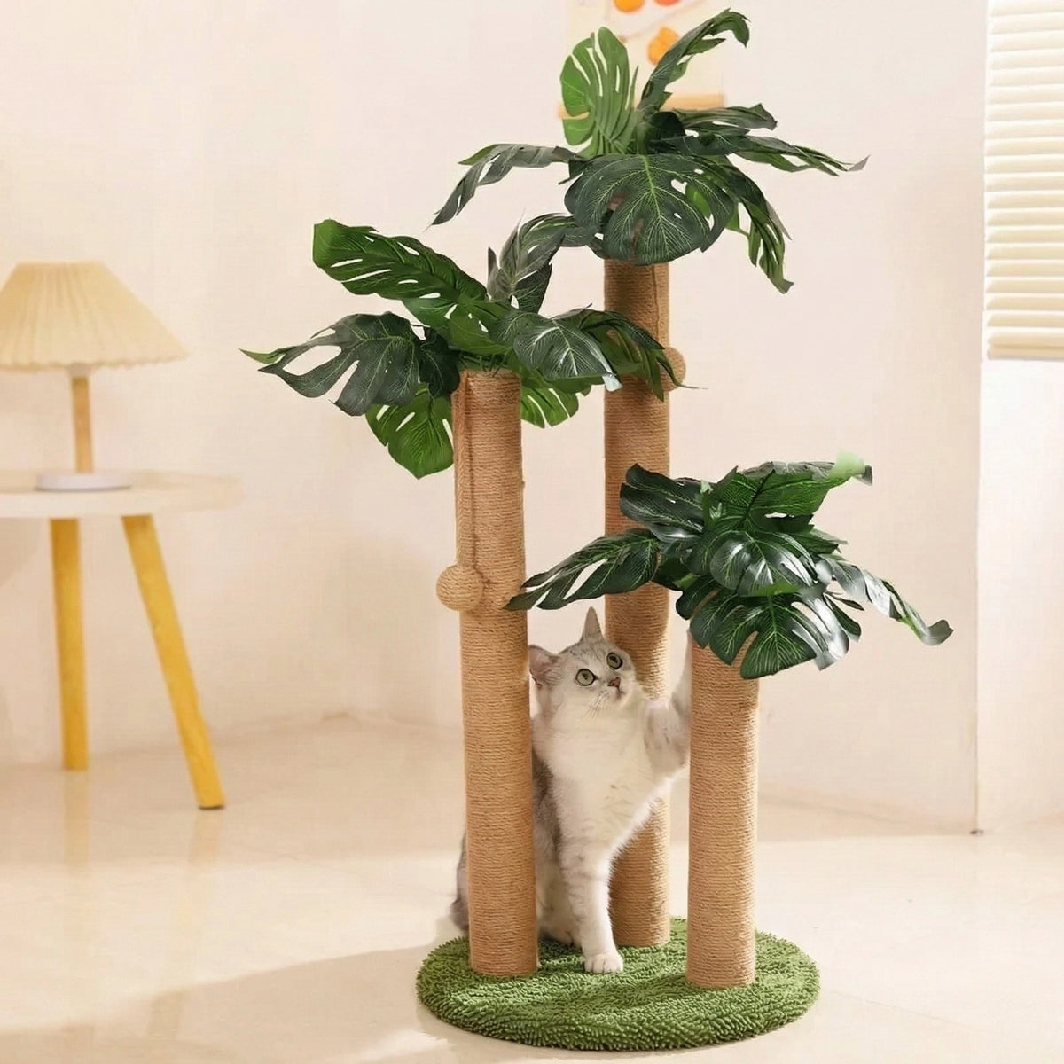 Arbre à Chat Plante "Le Tropical" - Griffoir Design (Feuillage & Sisal)