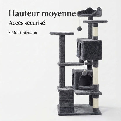 Arbre à Chat "Le Manoir" - Rampe d'Accès & Double Niche
