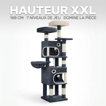 Arbre à Chat "La Citadelle" - Multi-Niveaux & Double Condos (159 cm)