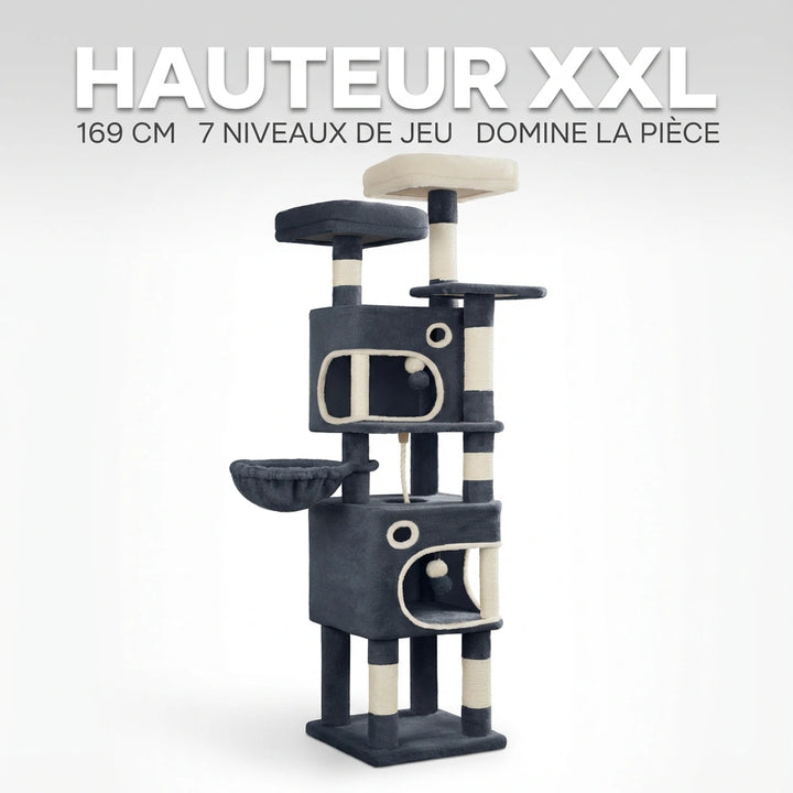 Arbre à Chat "La Citadelle" - Multi-Niveaux & Double Condos (159 cm)
