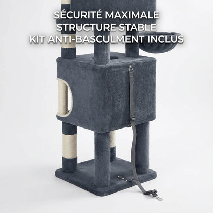 Arbre à Chat "La Citadelle" - Multi-Niveaux & Double Condos (159 cm)